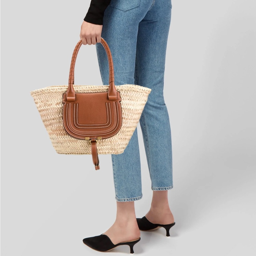 Chloé Marcie large straw bag